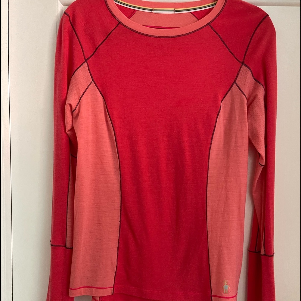 Smart wool colorblock shirt